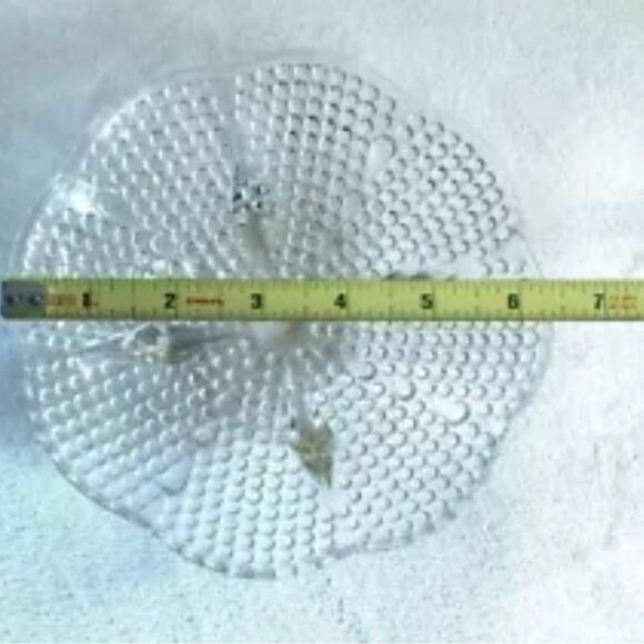 Vtg Hazel Atlas Glass Footed Candy Dish Bowl Trinket Tray Hobnail Scalloped - Picture 5 of 6